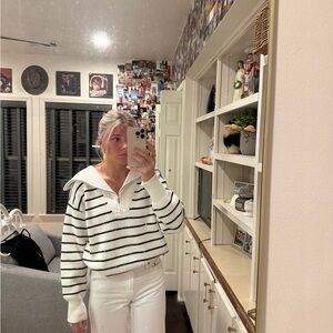 Striped White and Black Sweater